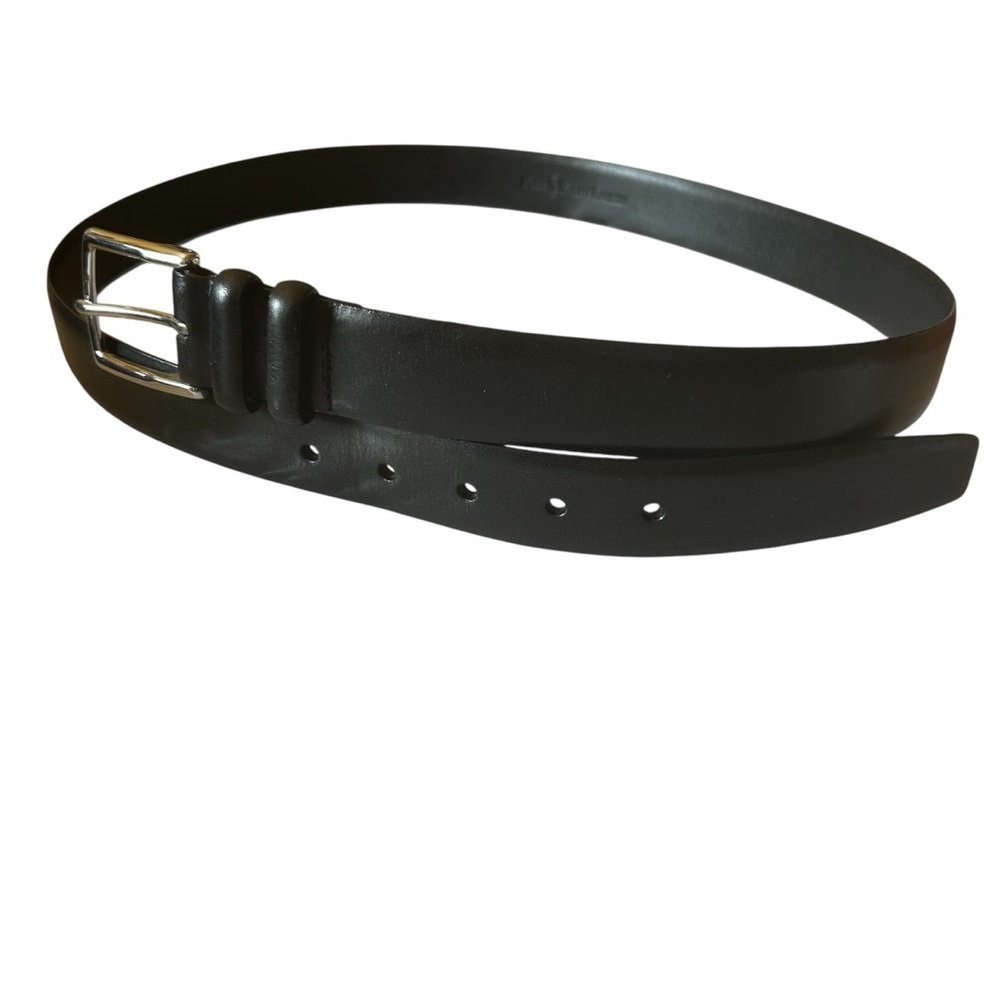 Polo Ralph Lauren Men's Leather Belt size 42 black w Silver buckle dressy